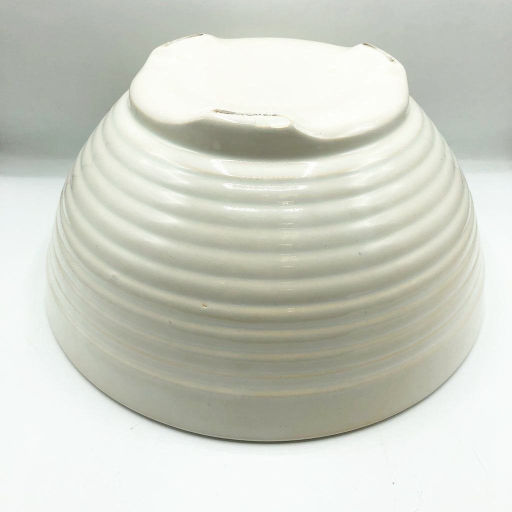 Vintage 1930’s Bauer Pottery White Footed 14” Punch Bowl