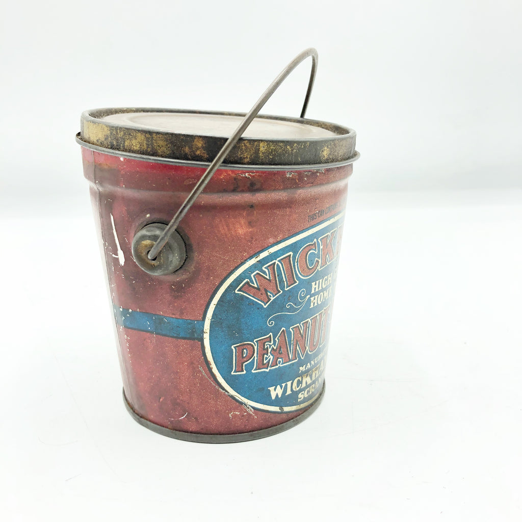 Vintage Wickham’s Peanut Butter Tin Litho Pail Tin