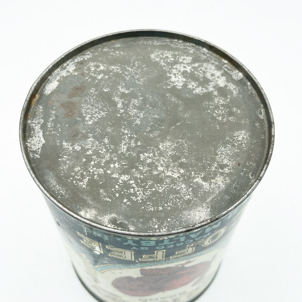 Vintage Circa 1920 Red Turkey Coffee Can W/ Litho Graphics