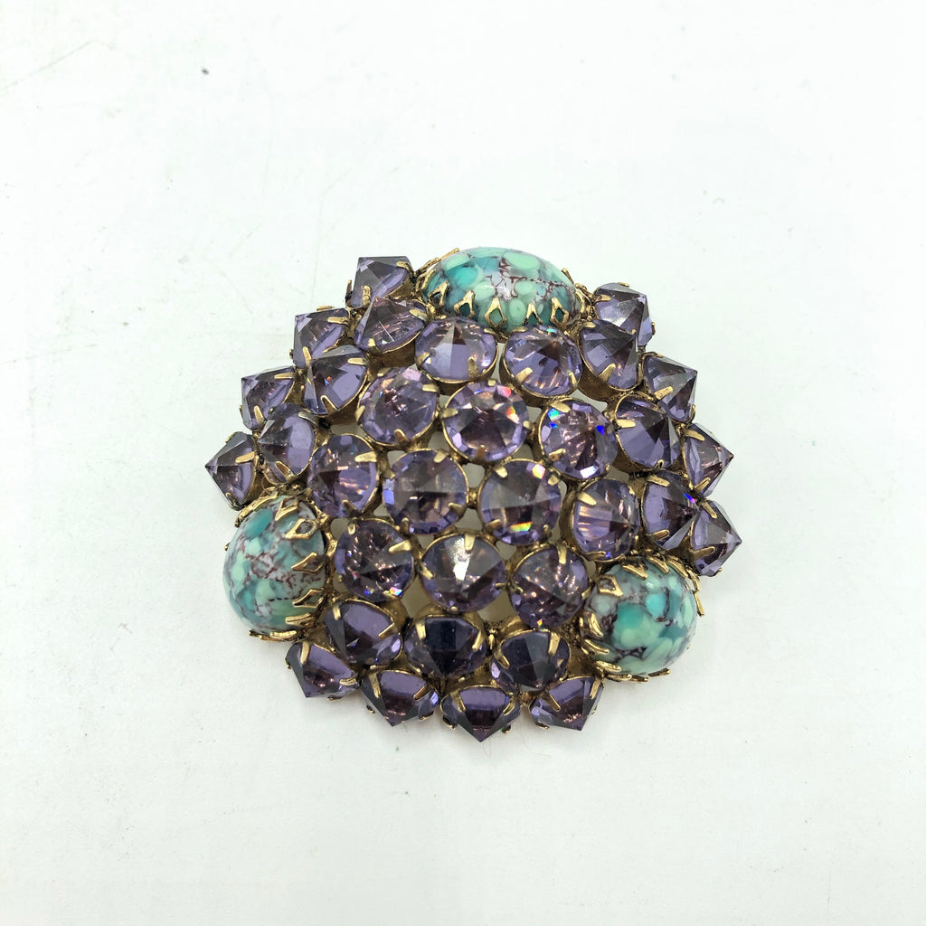 Vintage Schreiner N.Y. Large Rhinestone Brooch