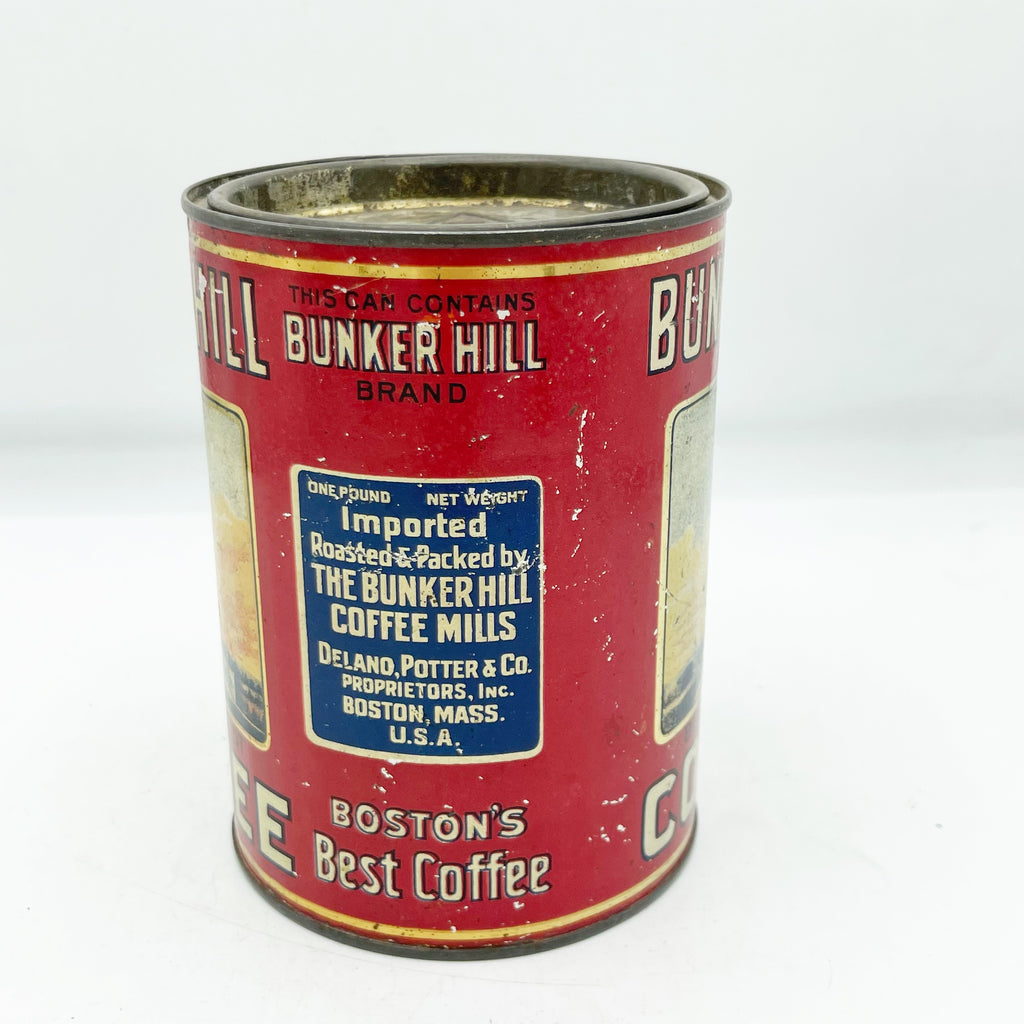 Vintage Bunker Hill 1920’s 1lb Boston Mass. Coffee Tin