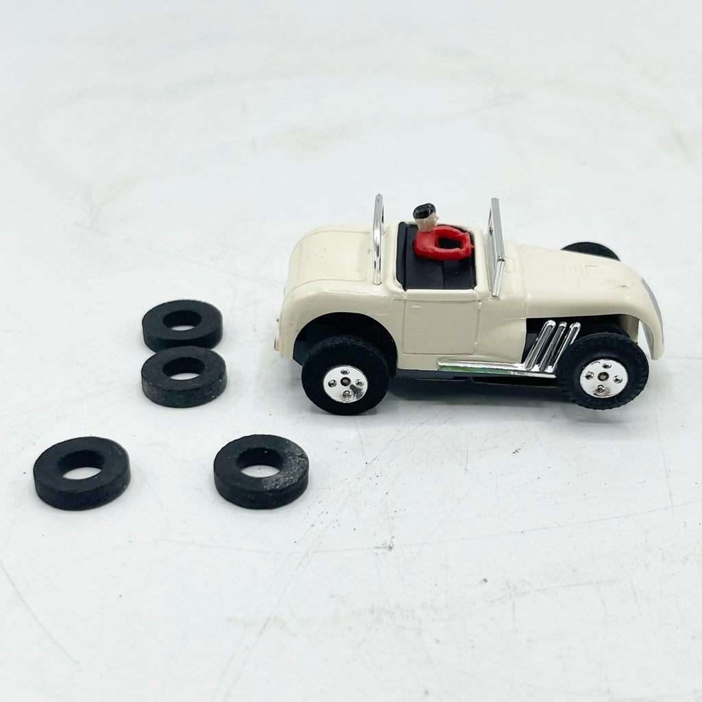 Vintage Aurora HO Scale White Roadster Slot Car