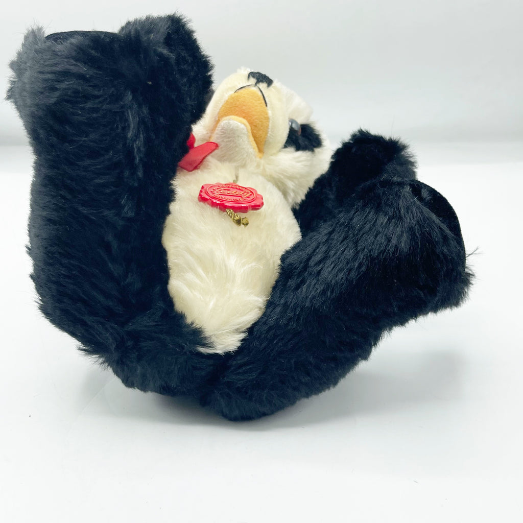 Vintage 14" Panda Teddy Bear W/ Tag & Bow By Herman W.