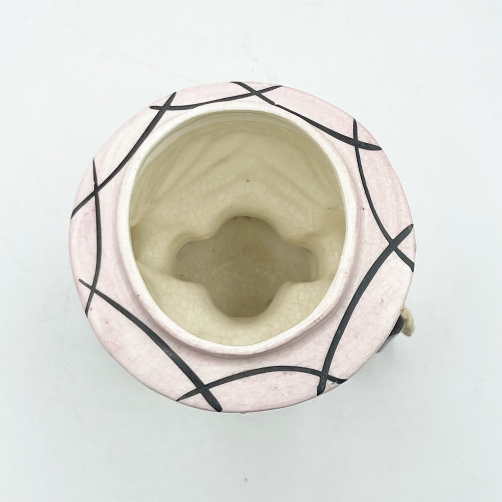 Vintage Pink Hat Female Head Vase