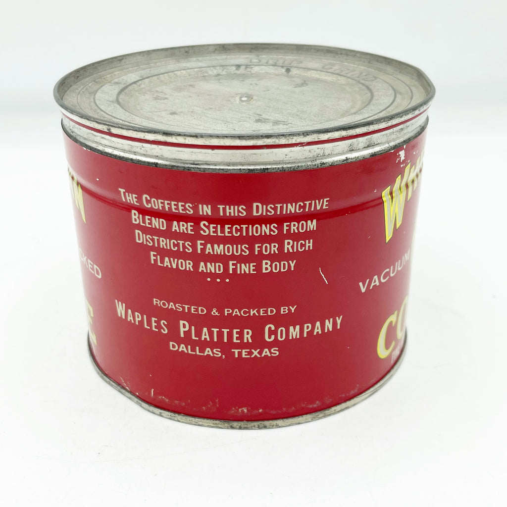 Vintage Dauas Texas White Swan 1lb Coffee Can