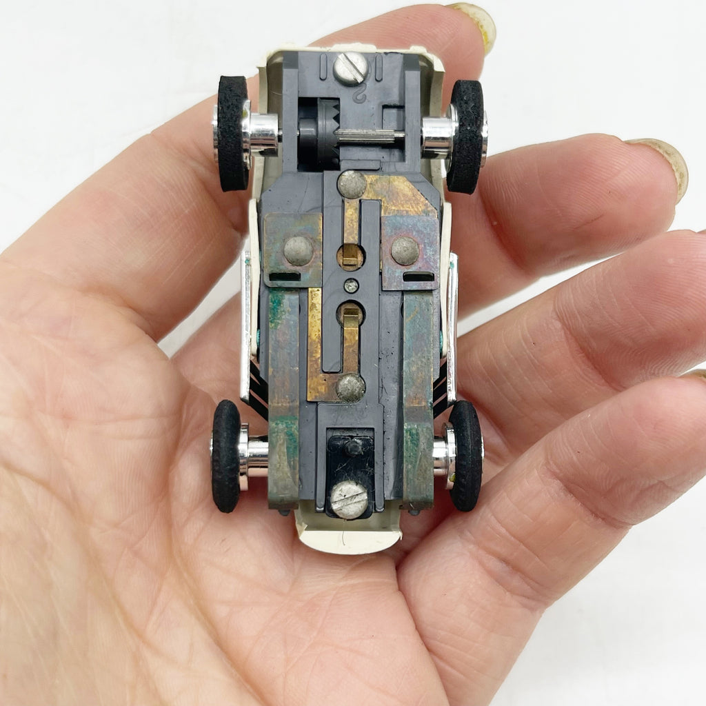 Vintage Aurora HO Scale White Roadster Slot Car
