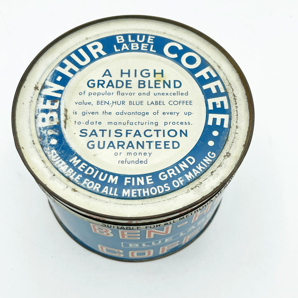 Vintage Ben-Her Rare Blue Label 1lb Coffee Can