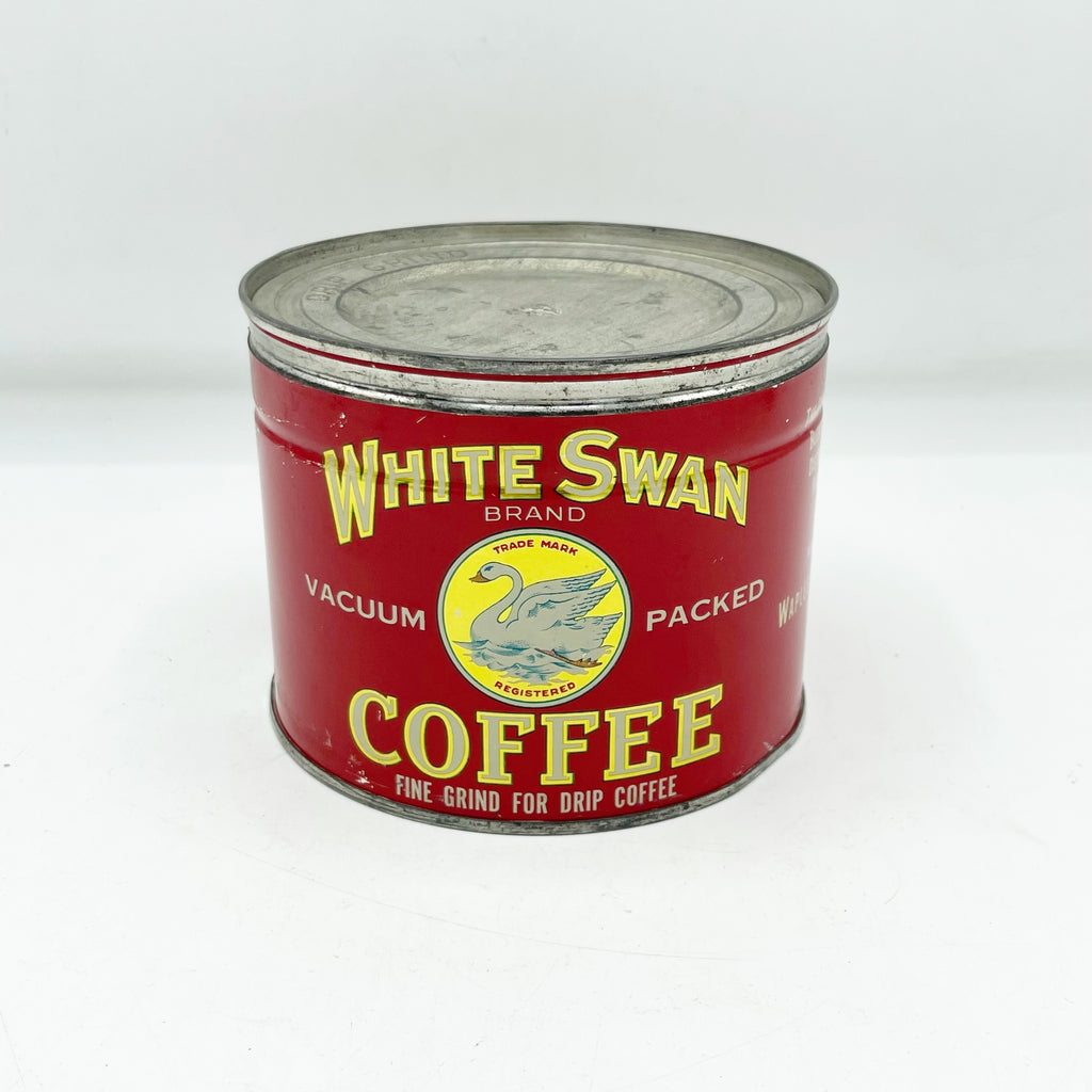 Vintage Dauas Texas White Swan 1lb Coffee Can