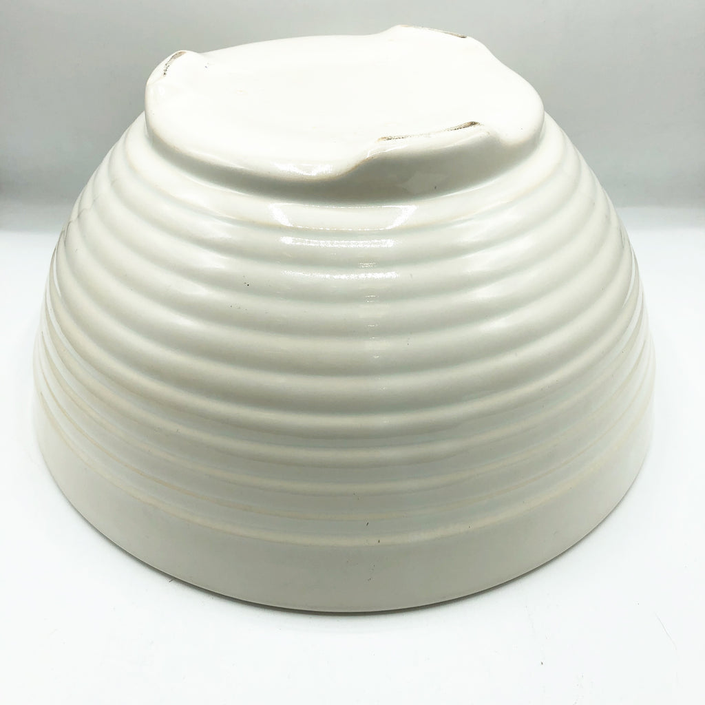 Vintage 1930’s Bauer Pottery White Footed 14” Punch Bowl