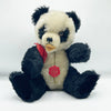 Vintage 14" Panda Teddy Bear W/ Tag & Bow By Herman W.