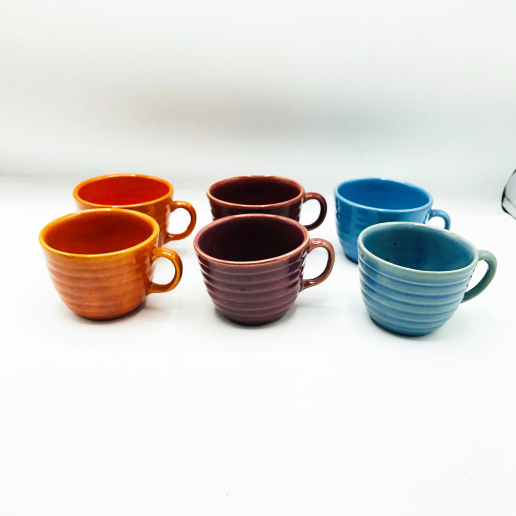 Vintage 14” Bauer Footed 1930’s Punch Bowl W/ 12 Cups