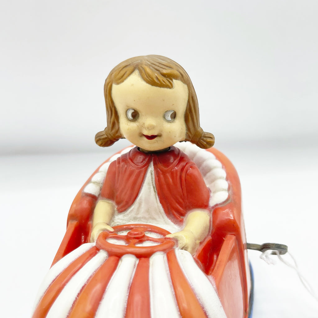 Vintage 1940’s Bumper Car Bobble Head Wind Up Toy