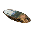 Vintage Hand Painted Landscape on a Live Edge Wood Slab By R.A. Shoup