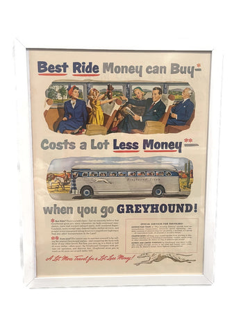 Framed Original Greyhound Advertisement