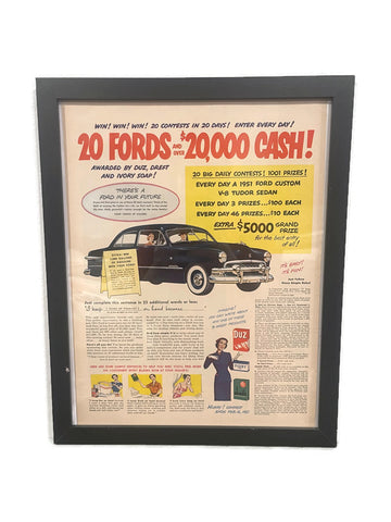 Framed Original Ford Sweepstakes Advertisement