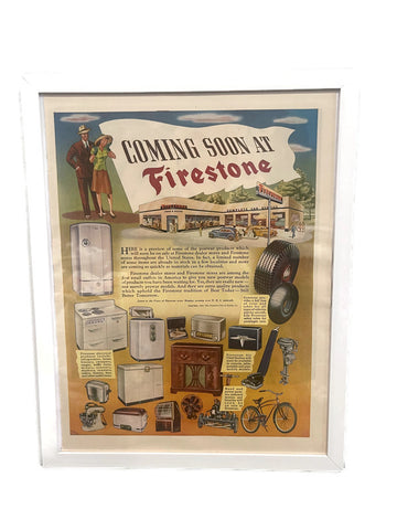 Framed Original Firestone Advertisement