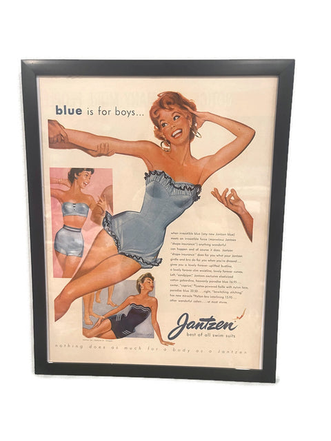 Framed Vintage Original Jantzen Swimsuits Advertisement
