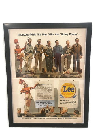 Framed Vintage Original Lee Clothing Advertisement