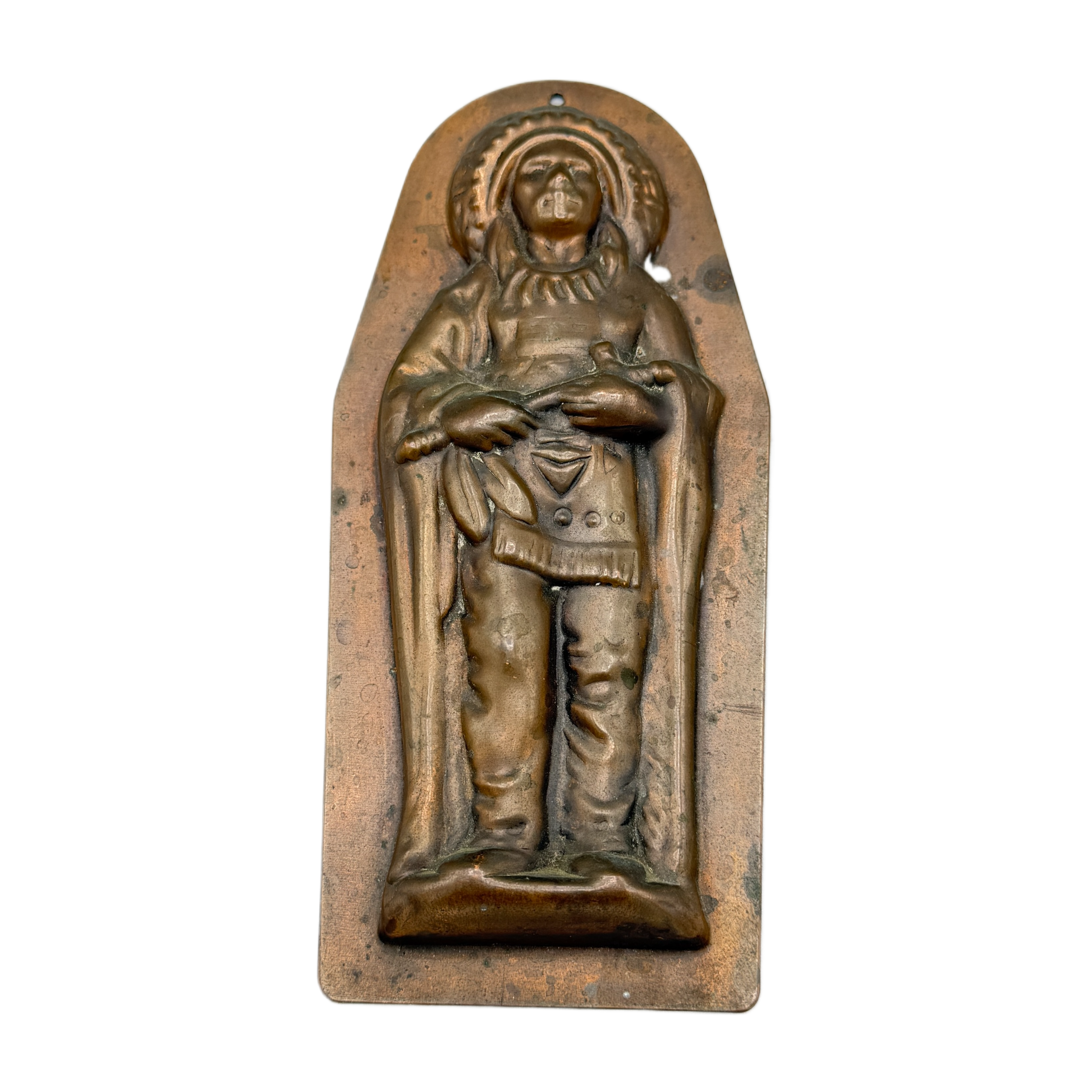 Antique Copper Native American Chief Chocolate Mold