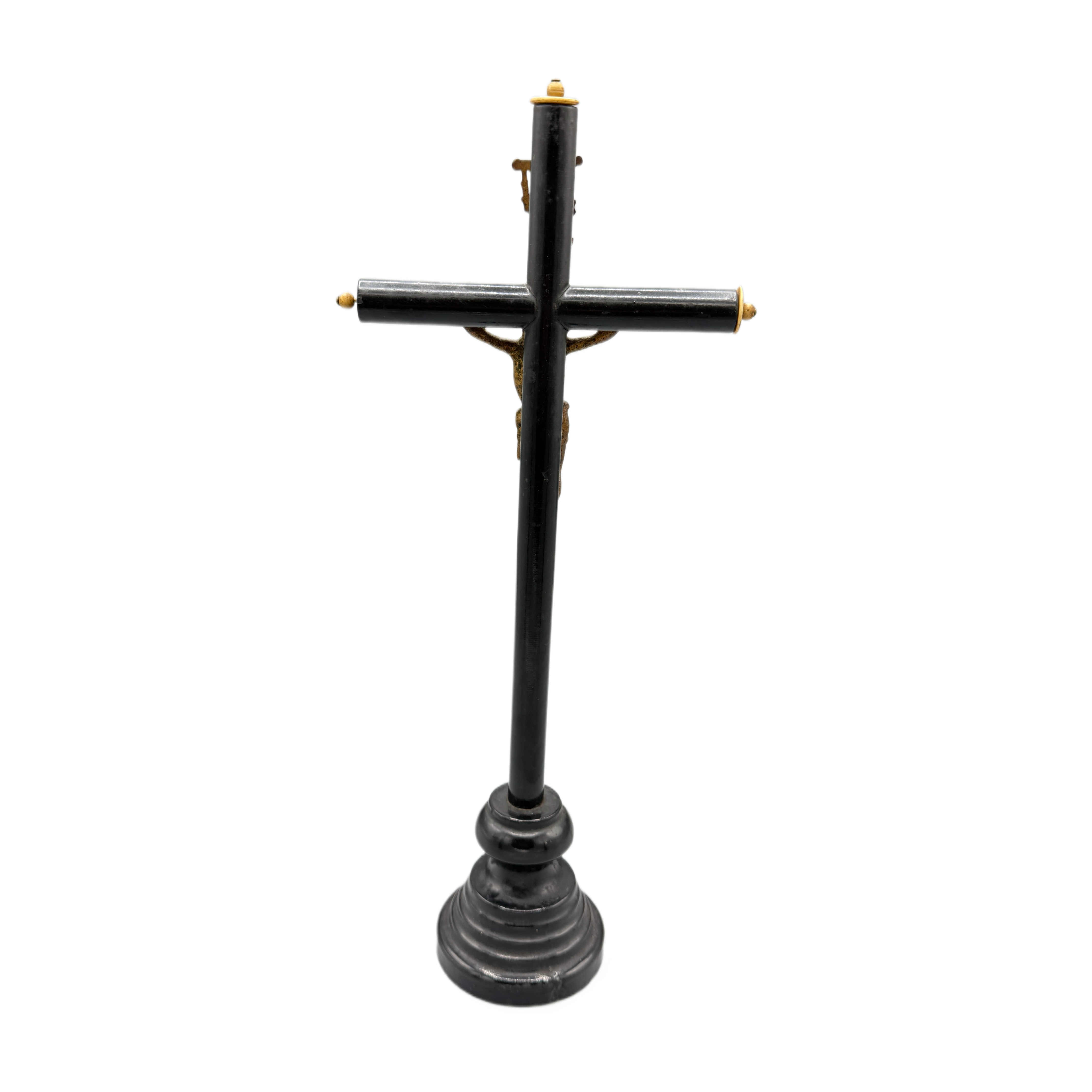 Available is an Antique INRI Free Standing Crucifix