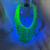 Vintage 1930’s-1940’s Uranium Glass Beaded Bib Necklace