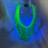 Vintage 1930’s-1940’s Uranium Glass Beaded Bib Necklace