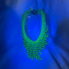 Vintage 1930’s-1940’s Uranium Glass Beaded Bib Necklace