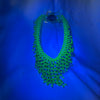 Vintage 1930’s-1940’s Uranium Glass Beaded Bib Necklace