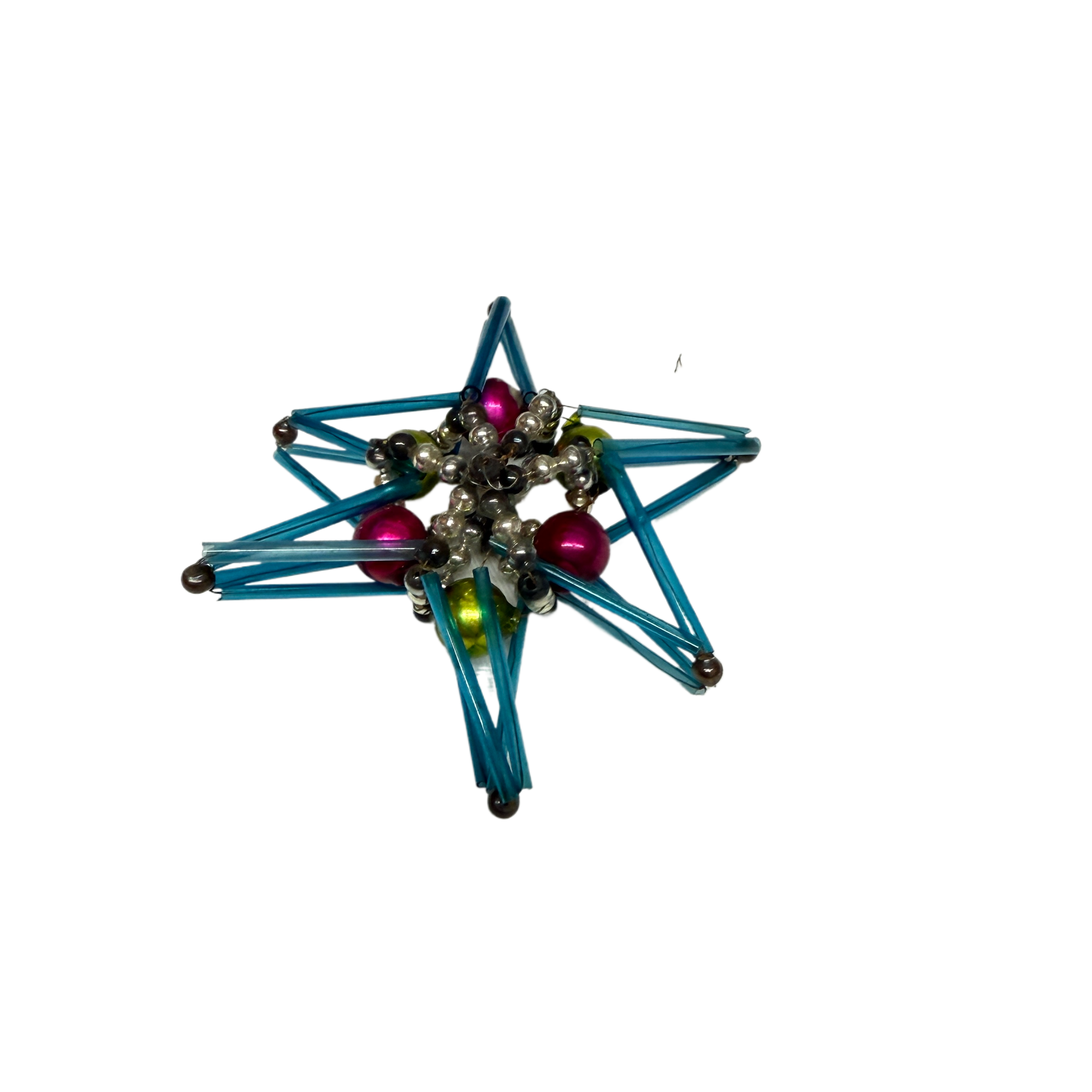 Vintage Mercury Glass Bead Star Christmas Ornament