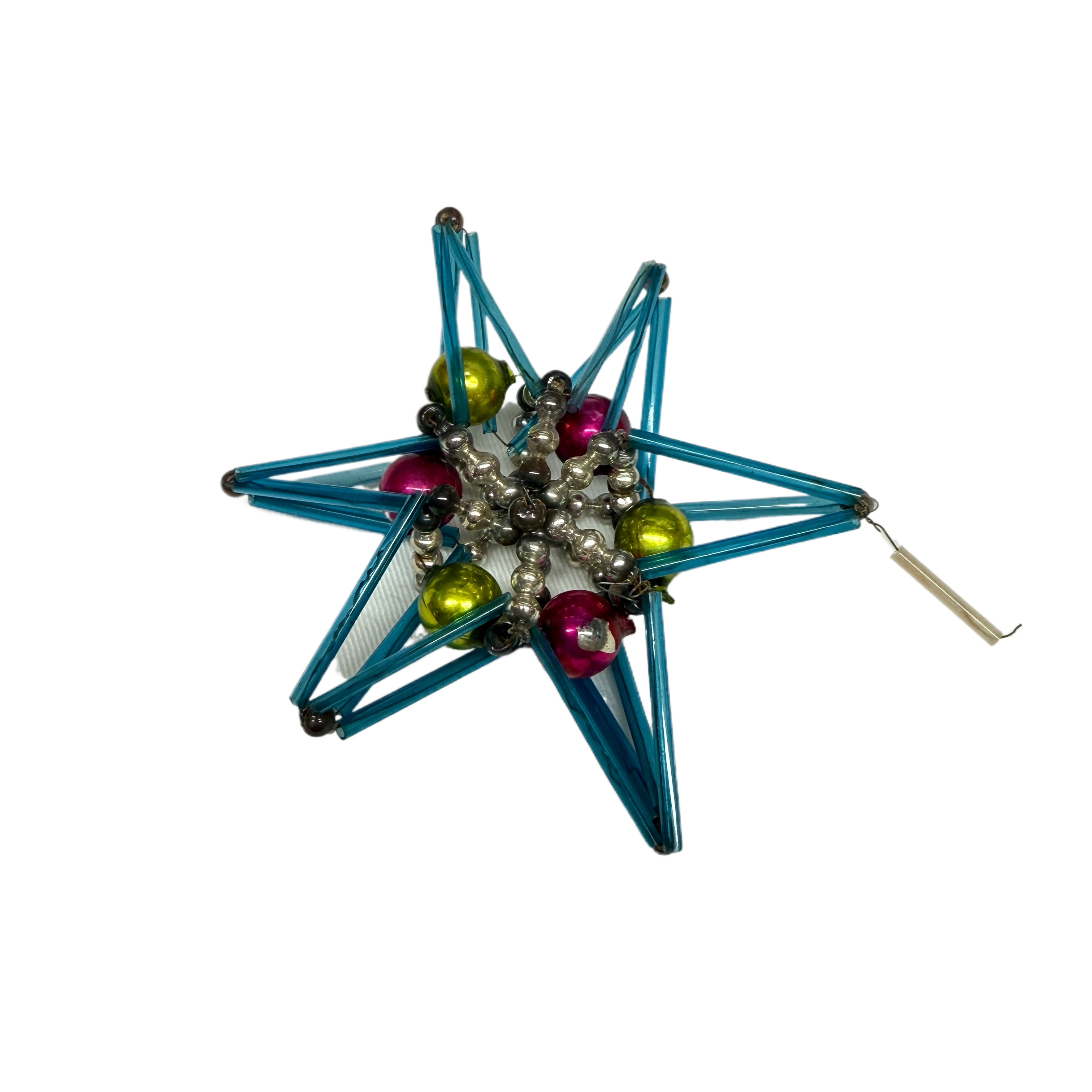 Vintage Mercury Glass Bead Star Christmas Ornament