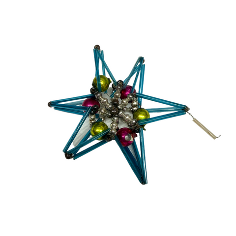 Vintage Mercury Glass Bead Star Christmas Ornament