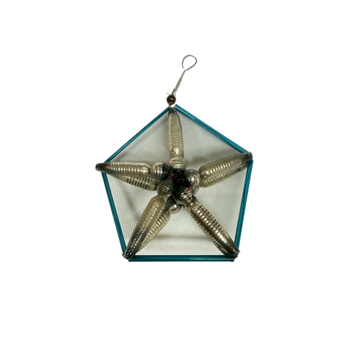 Vintage Mercury Glass Bead Star Christmas Ornament