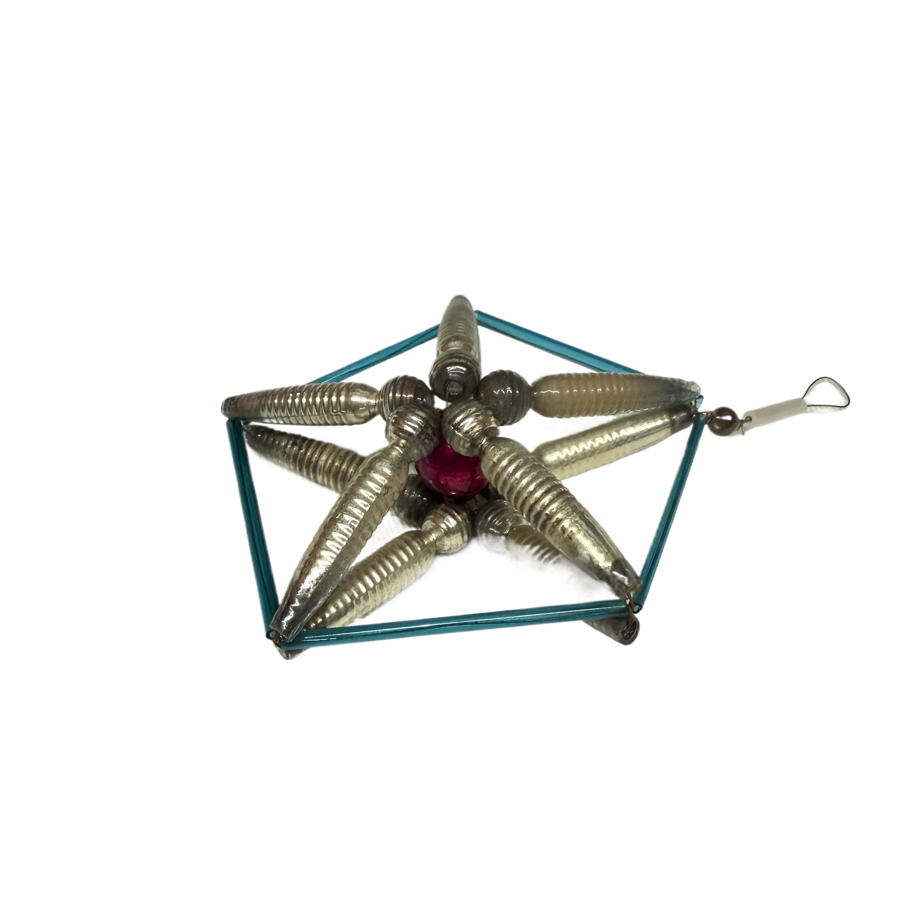 Vintage Mercury Glass Bead Star Christmas Ornament