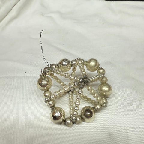 Vintage Mercury Glass Bead Star Christmas Ornament