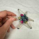 Vintage Mercury Glass Bead Star Christmas Ornament