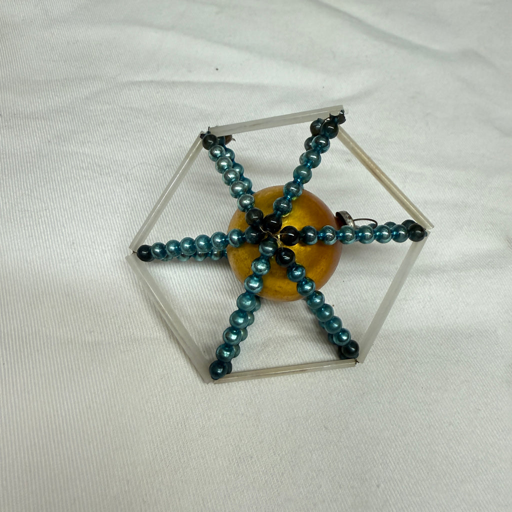 Vintage Mercury Glass Bead Star Christmas Ornament