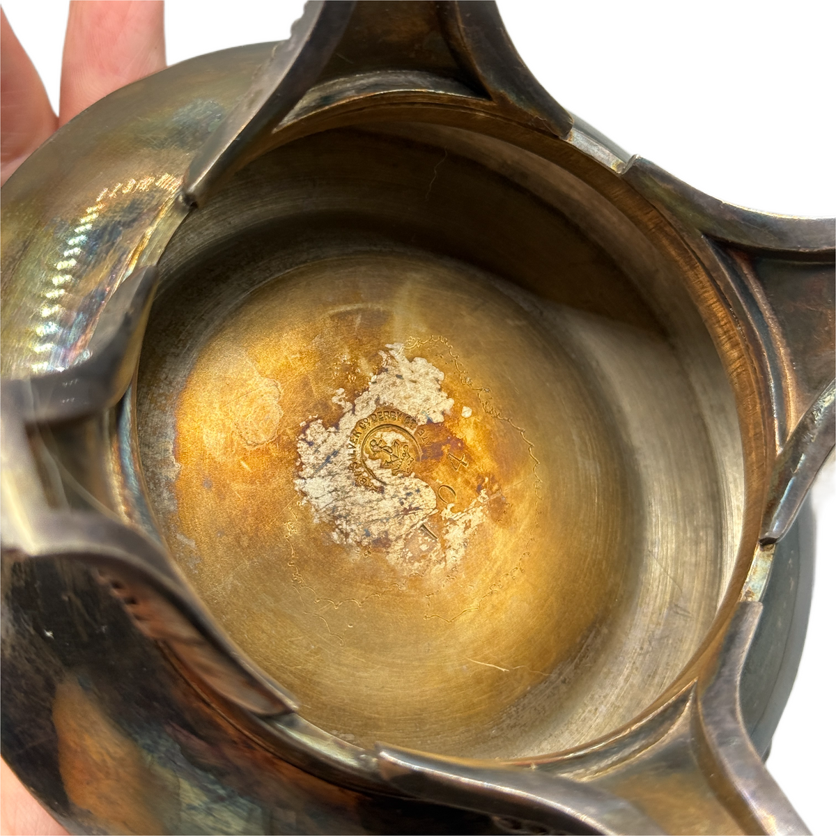 Antique Uranium/ Vaseline Glass Silver Plate Pickle Castor