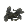 Antique Small Oriental Bronze Of A Man & Water Buffalo