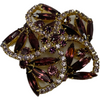 Vintage Weiss Purple Rhinestone Star Brooch