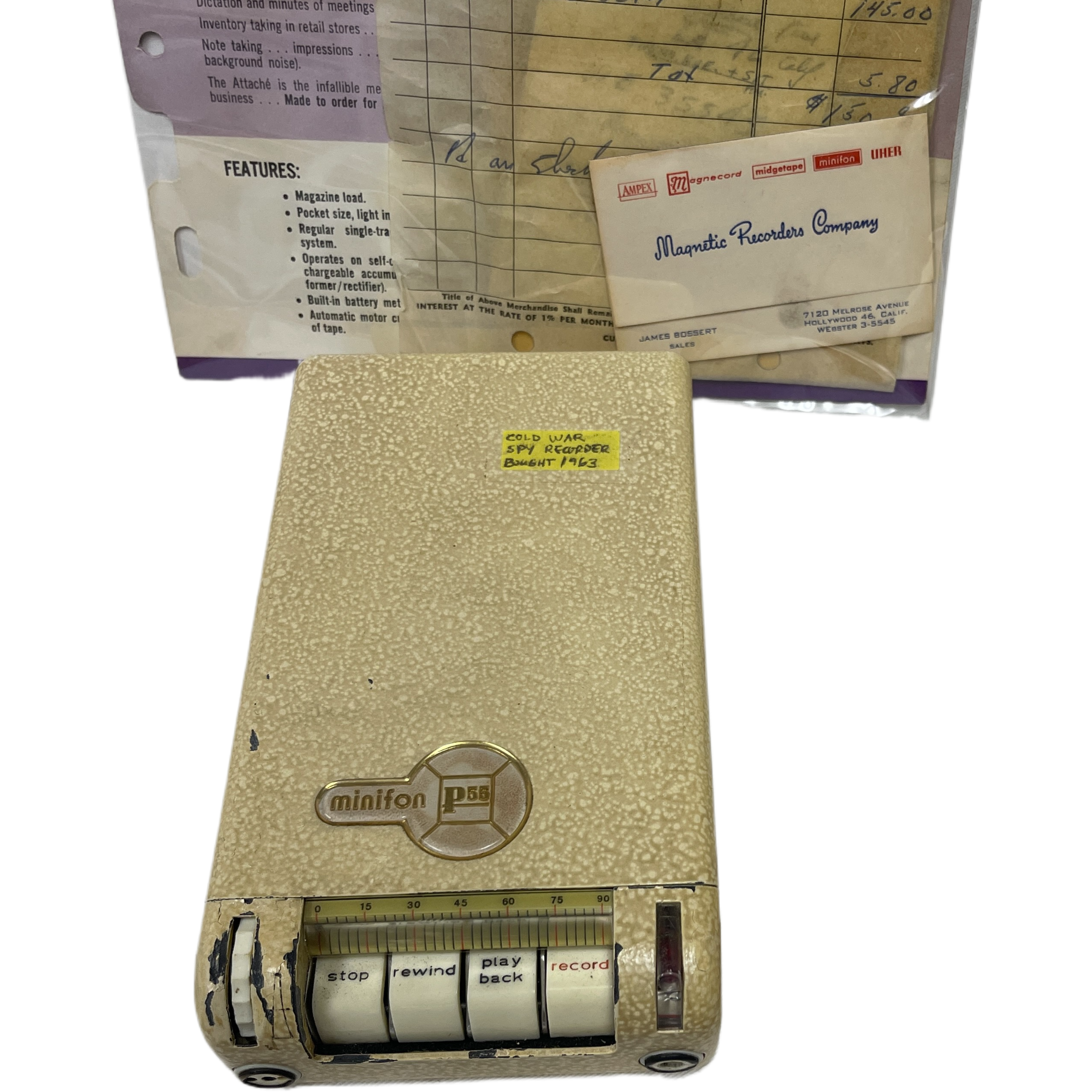 Vintage 1950’s 1960’s MiniFon Wire Recorder (Complete/ As Found/ Untested)