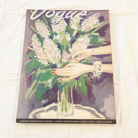 Rare Vintage April 1, 1937 Vogue High Fashion Magazine