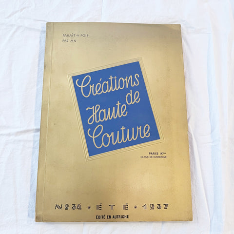 Rare Vintage 1937 Creations De Haute Couture High Fashion Magazine