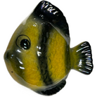 Vintage Set of 3 Black & Yellow Fish Wall Plaques