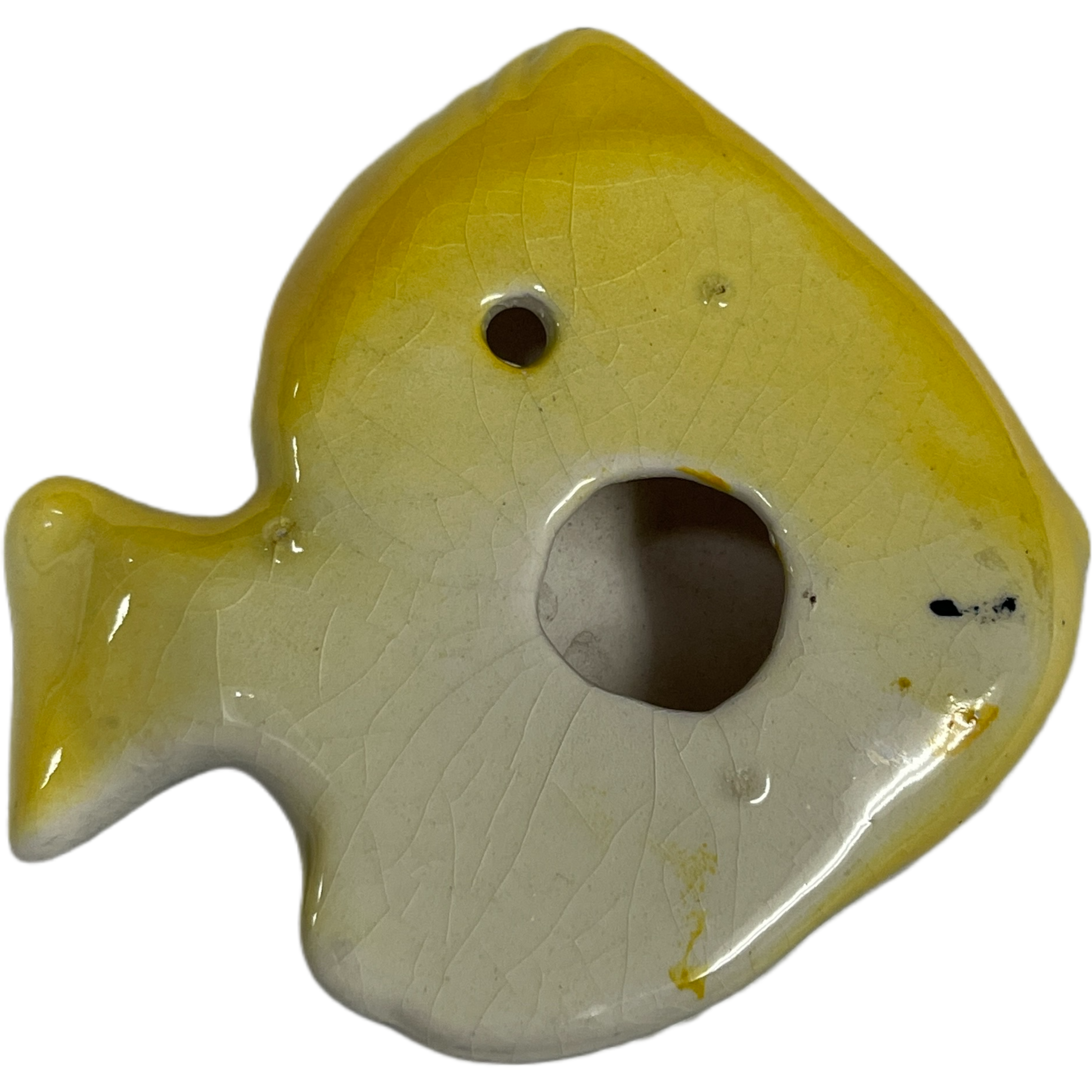 Vintage Set of 3 Black & Yellow Fish Wall Plaques
