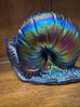Vintage Carnival Glass Blue Cobalt Fenton Snail Figurine