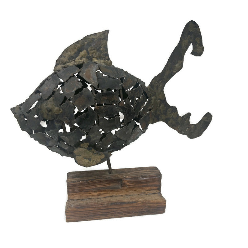 Vintage Decorative Metal Fish Sculpture