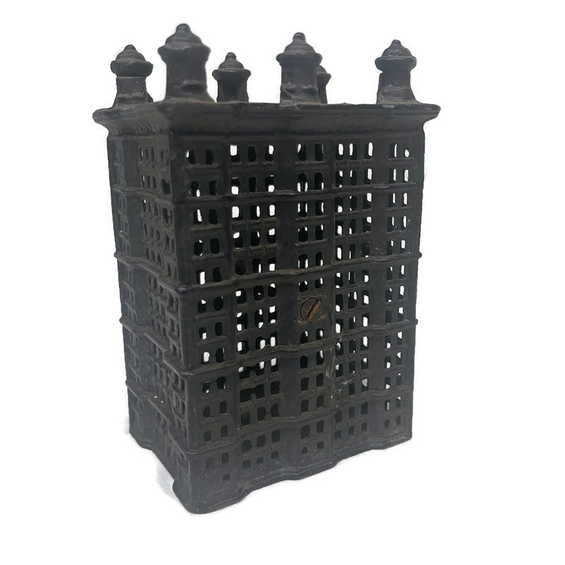 Cast Iron Metal Building Coin Bank