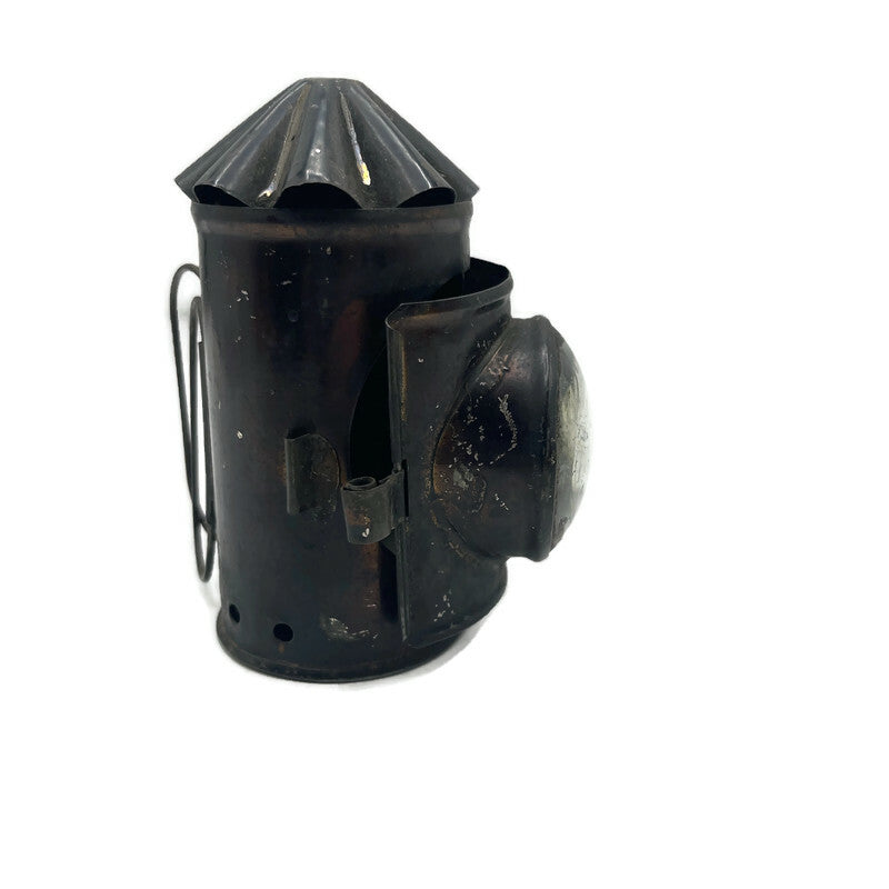 Antique Early 1900’s Top Twist Red/ Green Hand Held Bulls Eye Candle Lantern