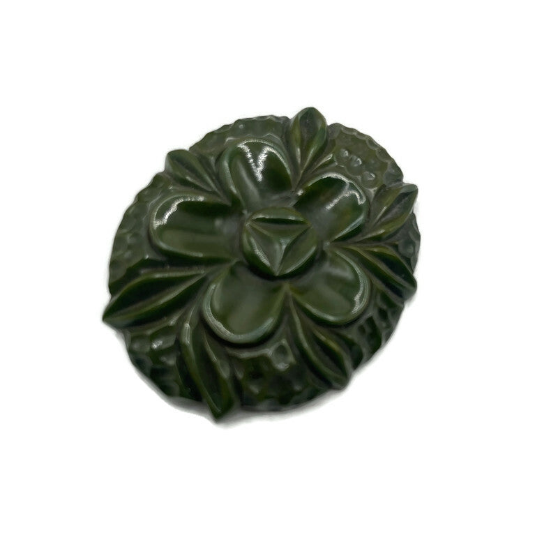 Vintage Carved Floral Bakelite Brooch