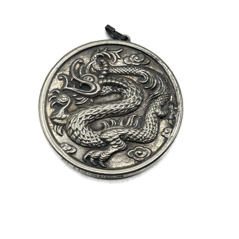 Vintage Reed & Barton Sterling Silver Mirrored Dragon Pendant